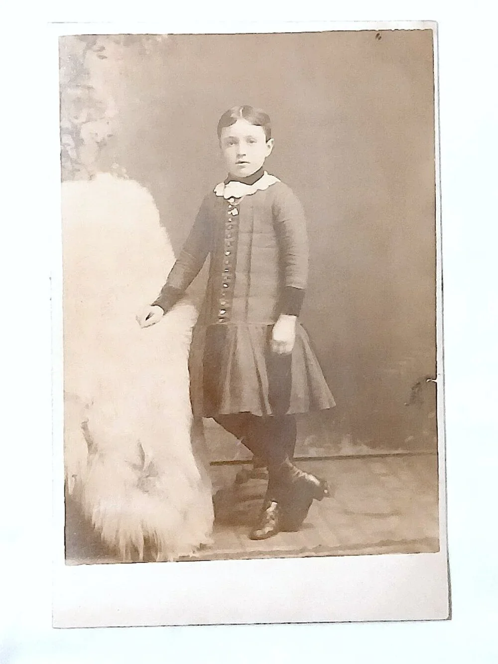 2 Antique Victorian Child Cabinet Card Photos H.R. Rice c1890s 6.5x4.25